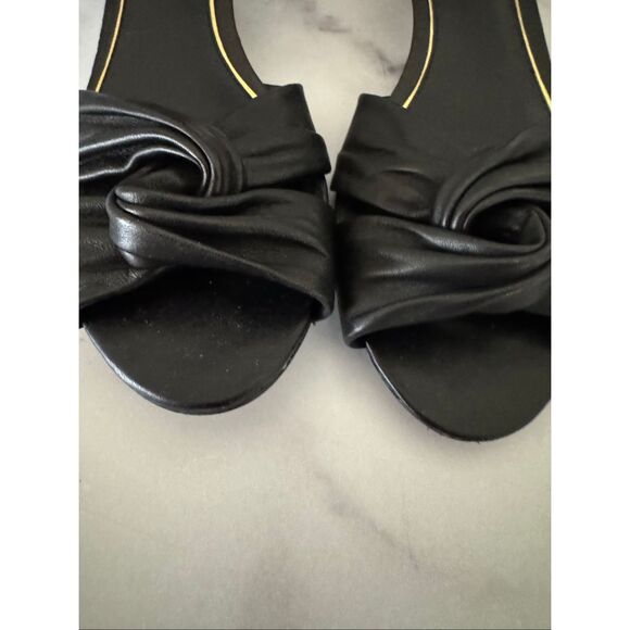 Lauren Ralph Lauren women's size 8.5-9 wedge black knot tie open toe - Picture 2 of 5